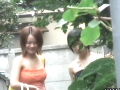 Two slutty Asian girls boob sharked while walking home