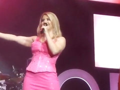 Beatrice egli pink mini dress upskirt pussy on stage oops