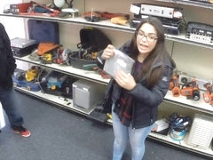 Couple girls try to steal and get banged at the pawnshop