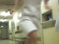 Nasty skirt sharking assault for the Japanese nurse