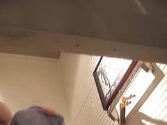 Amateur butt is shivering getting spied on change room cam