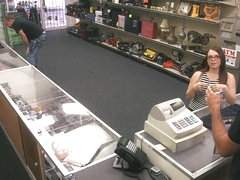 Slut pawns her pussy at the pawnshop to earn extra cash