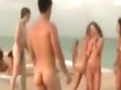 Coeds having fun on beach nude and in bar