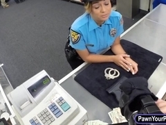 Huge boobies police officer fucked to earn extra cash