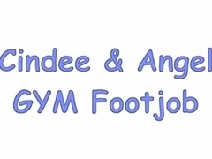 Cidnee & Hotty Gym Footjob