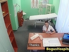Euro nurse pussylicked and fucked by doctor