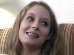 tiny teen with braces getting exploited on video