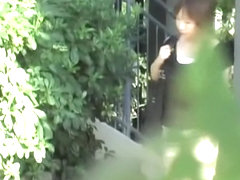 Slender stunning Japanese bimbo loses her underwear during sharking attack