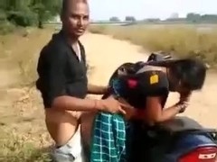 Barefaced Bhavi Engulfing n Fucking in Public Place on Bike