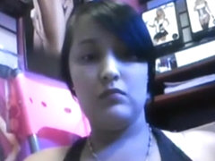 Sex lingerie employee masturbates behind the counter on the job