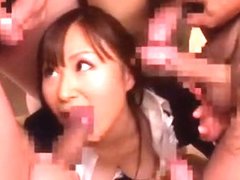 Hottest Japanese chick Reika Yoshizawa in Crazy Gangbang, Swallow Ð¡um JAV scene