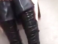 girl wearing black sexy boots
