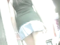 lovely bit of upskirt in a slow motion wearing a short mini skirt