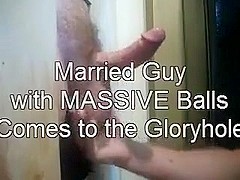 Married Guy with Massive Balls at the Gloryhole