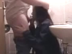 Blowjob in the private bathroom candid amateur video
