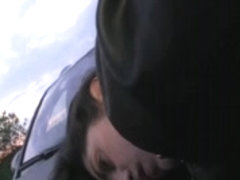 PublicAgent Non-Professional Asian anal sex outside on the car