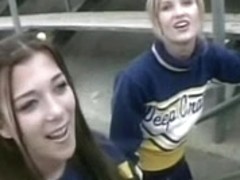 Cheerleader Lesbo Dick and FFM double penetration
