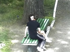 Teen couple park handjob