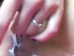 angel swallows her own ball batter after masturbating