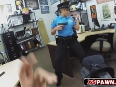 Sexy officer getting her pussy banged