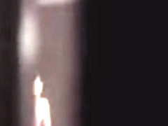 Fem stripping off after party on window voyeur video