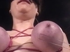 Blindfolded and bounded serf Catherine has her mounds too tied by her dom