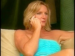 Blonde Mature pulls out a cock and sucks it clean