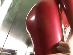 Red Latex Catsuit in Elevato