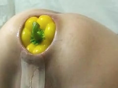 Kinky fruit fetish video with climax from anal pleasure