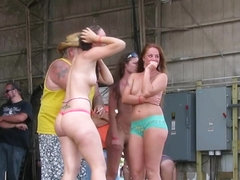 gorgeous biker chicks getting fully nude in iowa wet tshirt contest
