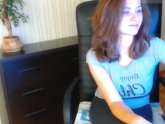 SexyLizka sitting in a chair and fucks herself