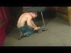 Gay maintenance workers fuck on a job