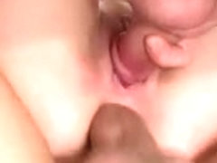 Mella licks balls at two dicks one ass sex party