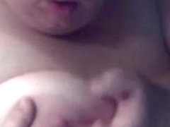 Filthy SSBBW webcam mommy ties up her melons and mastur
