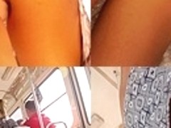 Dirty upskirt porno with amateur young lady in thong
