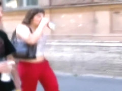 Wonderful teen amateur bitches spend time outside undressing public
