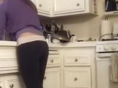 College girl's ass in black tights