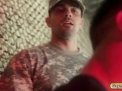 Hunk Gay soldier ###ly fucks the Prisoner in his anal