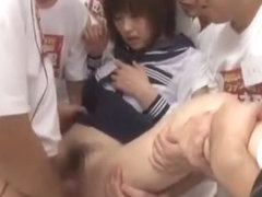 Exotic Japanese whore Shinobu Kasagi in Hottest Gangbang JAV clip