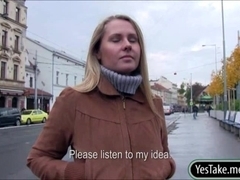 Sexy amateur blondie Czech girl Zuzana pussy banged for cash