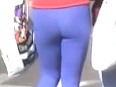 Tight blue pants wrapping the candid amateur ass around 05zq