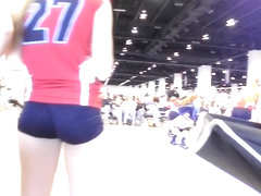 Sexy vixens wearing sporty uniform and shaking candid butts