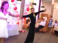 Acrobatic wedding dance reveals panties
