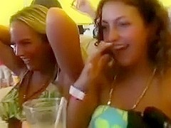 Spring breakers showing off their hawt milk cans on camera and to public