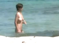 Nudist beach hidden voyeur shot of hot women by the sea