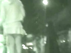 Nighttime voyeur upskirt video of unsuspecting girls