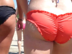 Candid Beach Bikini Ass Butt West Michigan Booty Wet