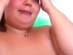My fat wife with big tits loves showering in front of me