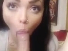 Cute British Girl With Big Eyes Gives Amazing BJ