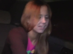Young and naughty chick Mancy is agreed to suck some dick and get fucked up by it in the car for s.